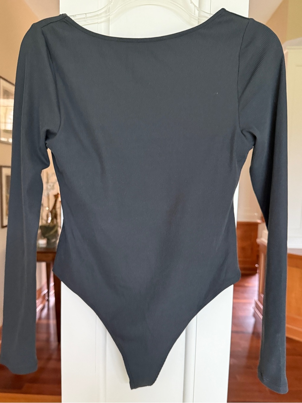 Girlfriend Collective Size L Classic Long-Sleeve Ribbed Bodysuit - Black